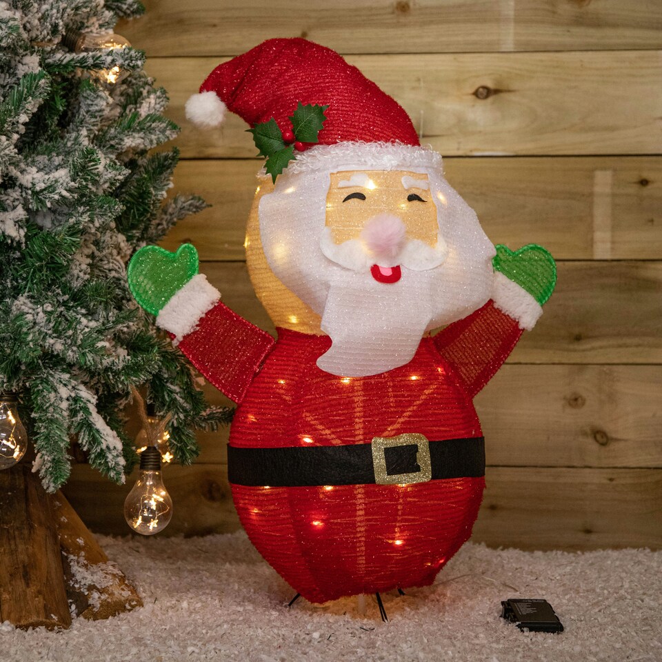 image 1 of 68cm Battery Powered Collapsible Santa Figure 49 Static Warm White LEDs