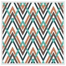 Coloured geometric zig zag (Picture Frame) White | XS