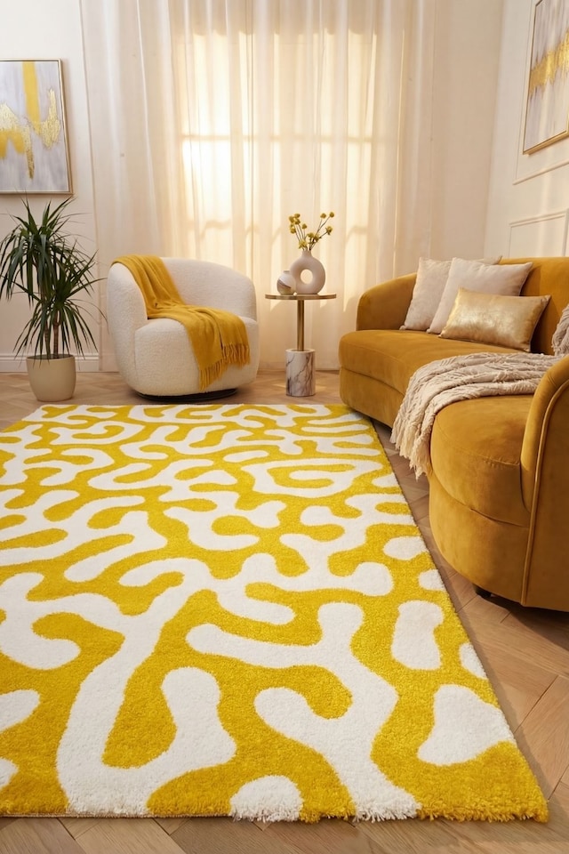 image 1 of The Rugs Joli Collection Abstract Pattern Soft and Dense Pile Living Room and Bedroom Floor Rug