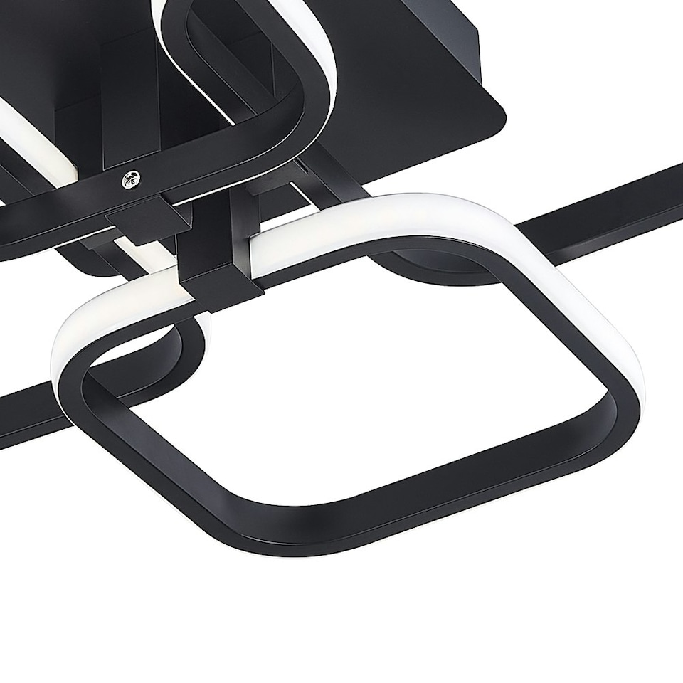 image 1 of Living and Home LED Energy-efficient Semi-Flush Ceiling Light - Black