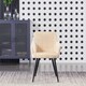image 2 of Single Camden Modern Velvet Dining Chair with Armrests, Quilted Design & Black Metal Legs Cream