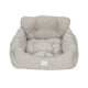 image 1 of Living and Home Dog Cushion Bed with Pockets for Travel- Light Grey- 50cm W x 45cm D | Multi | One Size