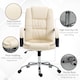 image 4 of Vinsetto Office Chair, PU Leather Desk Chair with 13cm Soft Padded Seat and Backrest, Swivel Chair with Adjustable Height and Rolling Wheels, Beige