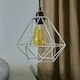 image 3 of ValueLights Pair Of Modern Geometric White Metal Basket Cage Ceiling Pendant Light Shades