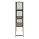 image 3 of Seaford 2 Glass Door Display Cabinet in Black & Oak