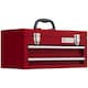 image 1 of DURHAND 2 Drawer Tool Chest, Lockable Metal Tool Box with Ball Bearing Runners, Portable Toolbox, 460mm x 240mm x 220mm, Red