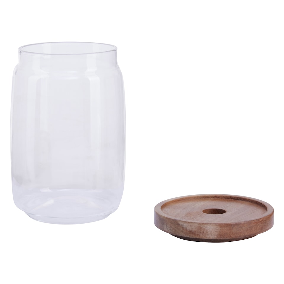 image 1 of Interiors By Premier Stylish Multipurpose 1260ml Storage Jar, Durable Glass Jar With Lid For Counter, Airtight Storage Jars