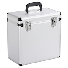 Yaheetech Vinyl Storage Case with Lockable Latches Black Silver