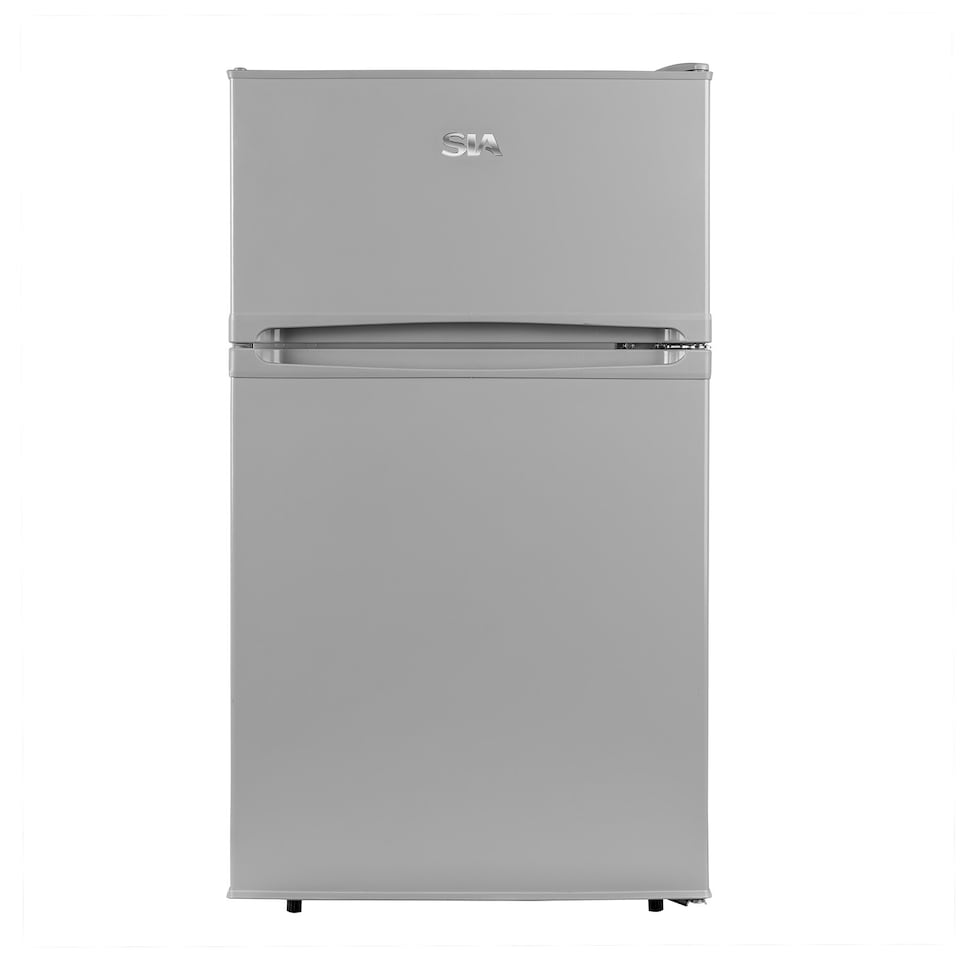 image 1 of SIA UFF01SS/E 88L Silver/Grey Freestanding Small Compact Under Counter 2 Door Fridge Freezer Silver