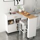 image 3 of COSTWAY 2-in-1 Kitchen Island Bar Table Storage Trolley White