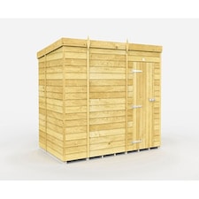 10 x 6 Feet Pent Shed - Single Door Without Windows - Wood - L178 x W302 x H201 cm Brown