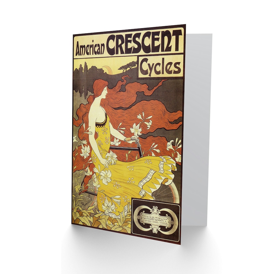 image 1 of Alphonse Mucha American Crescent Cycles Mucha Bump Art Card