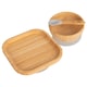 image 1 of Tiny Dining Children's Bamboo Suction Square Dinner Set - Grey