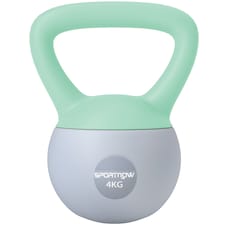 SPORTNOW Soft Kettlebell, 4/6/8/10/12kg Kettle Bell with Non-Slip Handle for Home Gym Weight Lifting and Strength Training, Grey and Green