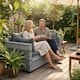 image 8 of Outsunny 2 Seater Rattan Garden Sofa with Deep Seat, Wide Arms, Mixed Grey | Grey | Mixed Grey | Two Seater