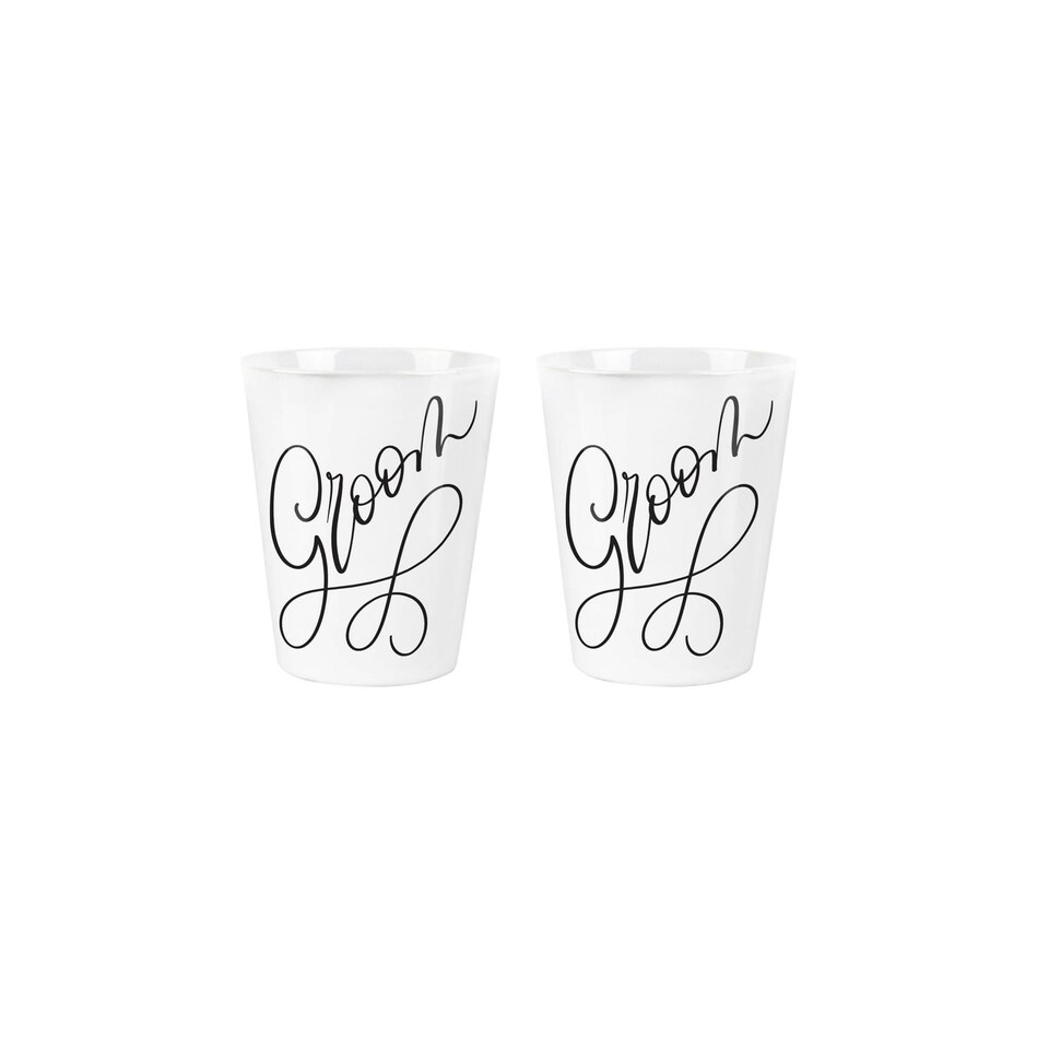image 1 of Groom & Groom Ceramic Egg Cups - Set of 2