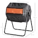 image 3 of Outsunny 160L Outdoor Tumbling Compost Bin with Dual Chamber | Orange | Orange | One Size
