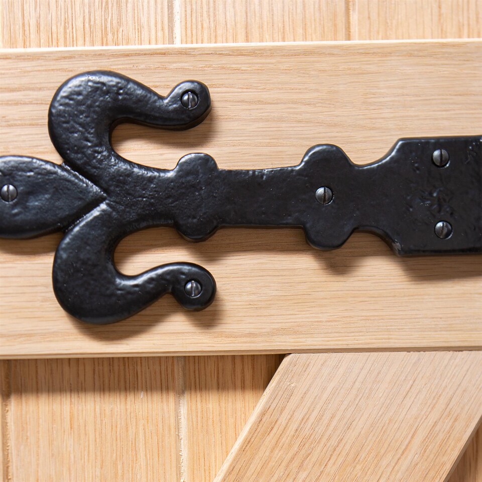 image 1 of Hammer & Tongs Fleur De Lis T-Hinge - W310mm - Black | Black | Black