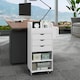 image 7 of COSTWAY Rolling Storage Cart Mobile Storage Cabinet White