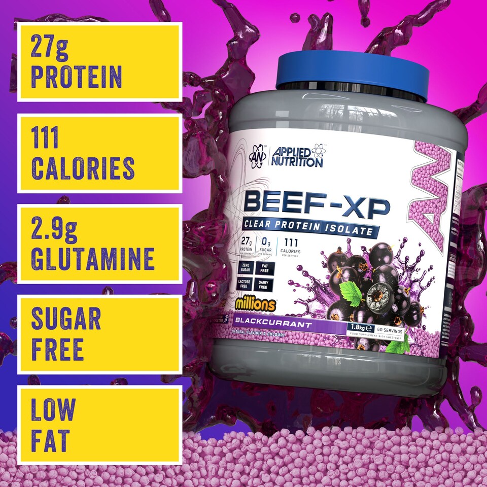 image 1 of Applied Nutrition Beef-XP Clear Protein Isolate Powder - Millions Blackcurrant  - 60 Servings
