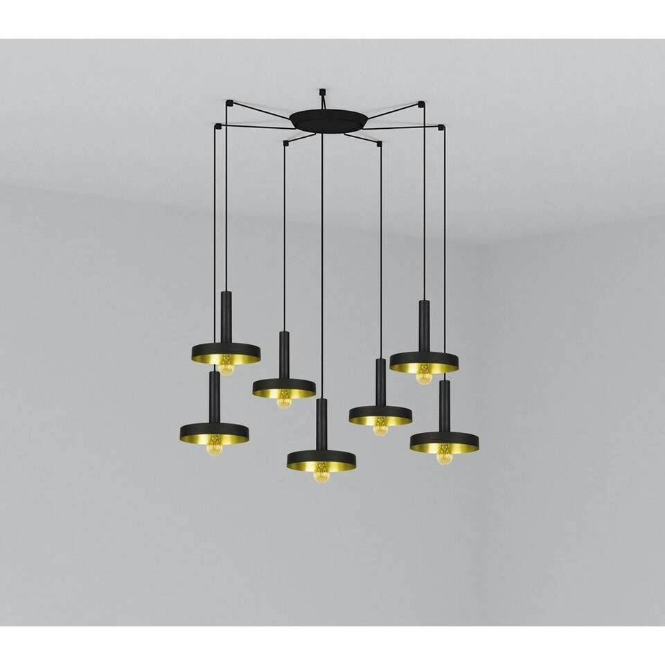 Whizz Cluster Pendant Ceiling Light Black, E27