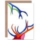 image 1 of Abstract Deer Antlers Stag Bright Modern Art Card