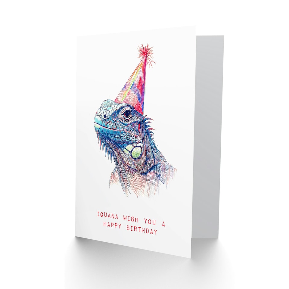 image 1 of Iguana Pun Wish You A Happy Birthday Funny Birthday Card