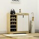 image 2 of HOMCOM Shoe Cabinet Shoe Storage Organizer with Five Open Shelves, Natural