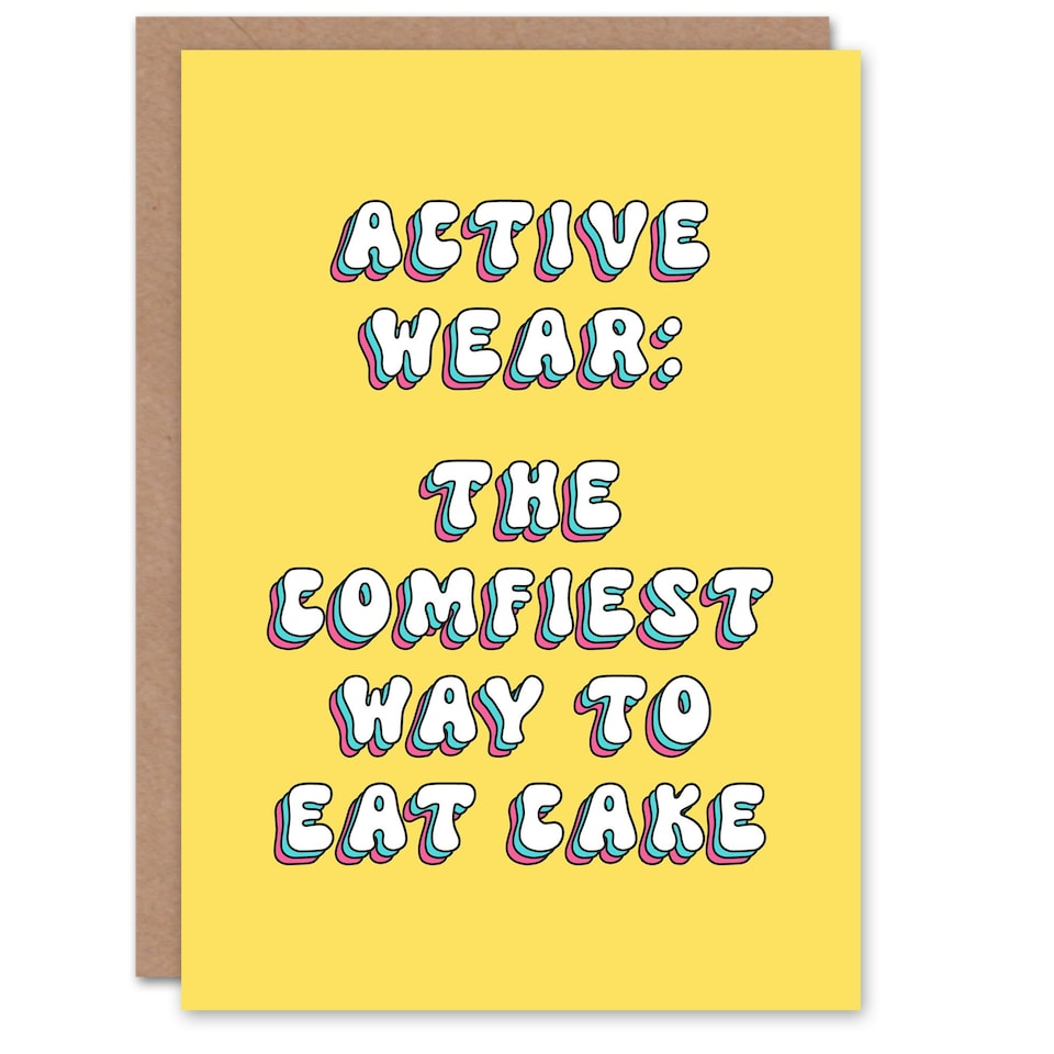 image 1 of Activewear Eat Cake Comfy Bright Woman Her Funny Birthday Card
