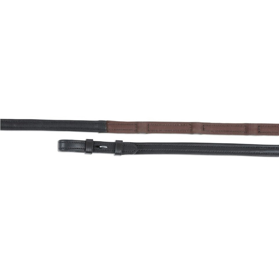 Aviemore Softy Leather Horse Rubber Reins - Havana - 48in x 0.63in