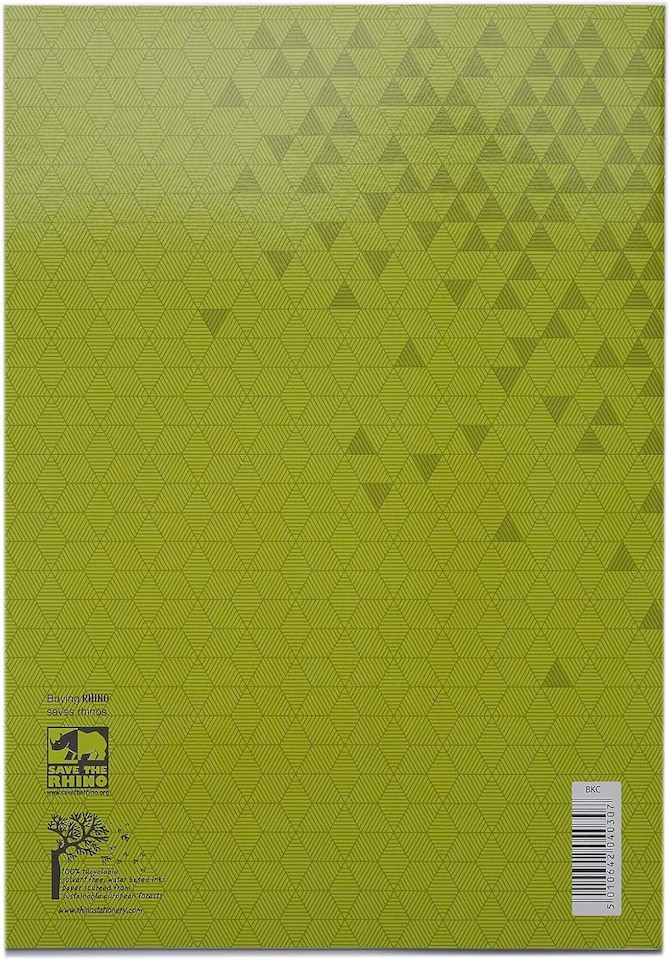 image 1 of Rhino 32 Page Cash Ruling Bookkeeping Treble Ledger Book Green A4