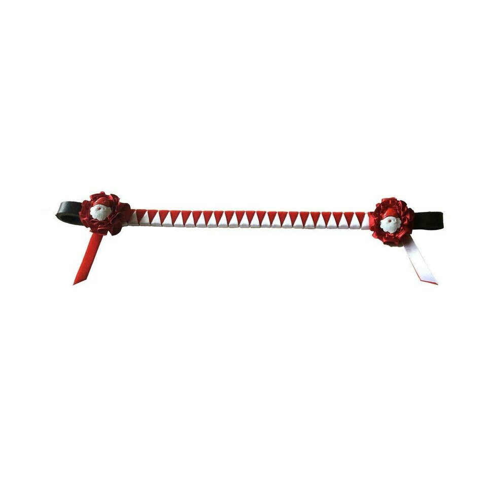 ShowQuest Christmas Browband - Red/White - Pony
