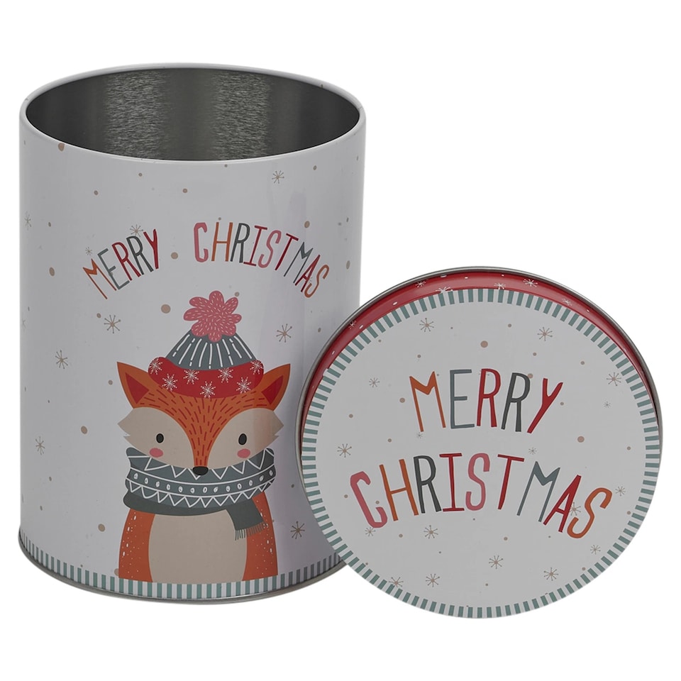 image 1 of 3pc Christmas Themed Storage 1L Tins Set Biscuits Coffee Sugar Tea Condiments | Multi | Animals | 3