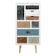 image 2 of Thais White Shabby Chic Multi Coloured 9 Drawer Chest