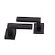 image 2 of Golden Grace 1 Pair Delta Door Handles on Square Rose in Matte Black Finish with Fixing Screws | Black | 1 Pair