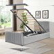 image 2 of 3ft Light Grey Brushed Velvet Gas Lift Ottoman Bedframe