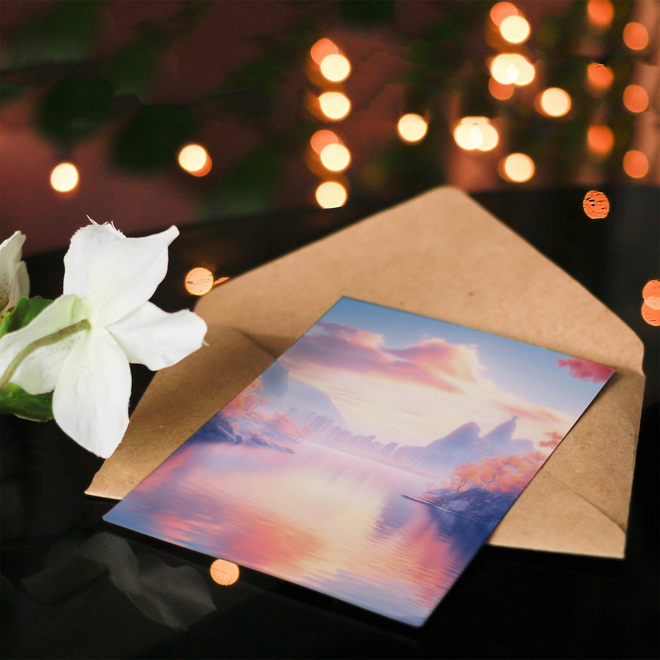 image 1 of Rio De Janeiro Coastal View Fantasy Landscape Farewell Greeting Card