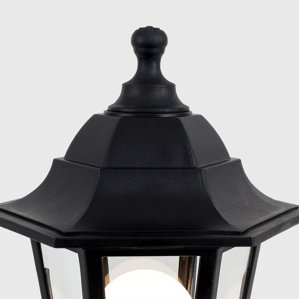 image 1 of ValueLights Mayfair Pair 1.2m Black IP44 Outdoor Lamp Post Bollard Lights