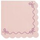 image 1 of Pastel Pink Ribbon Bow Ruffled Paper Luncheon Napkins 2 Ply 33cm - Pack of 12 | Pink