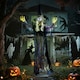 image 2 of Outsunny Voice Activated Halloween Animatronics Hanging Witch, Purple