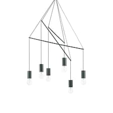 Pop 6 Light Cluster Ceiling Pendant Black