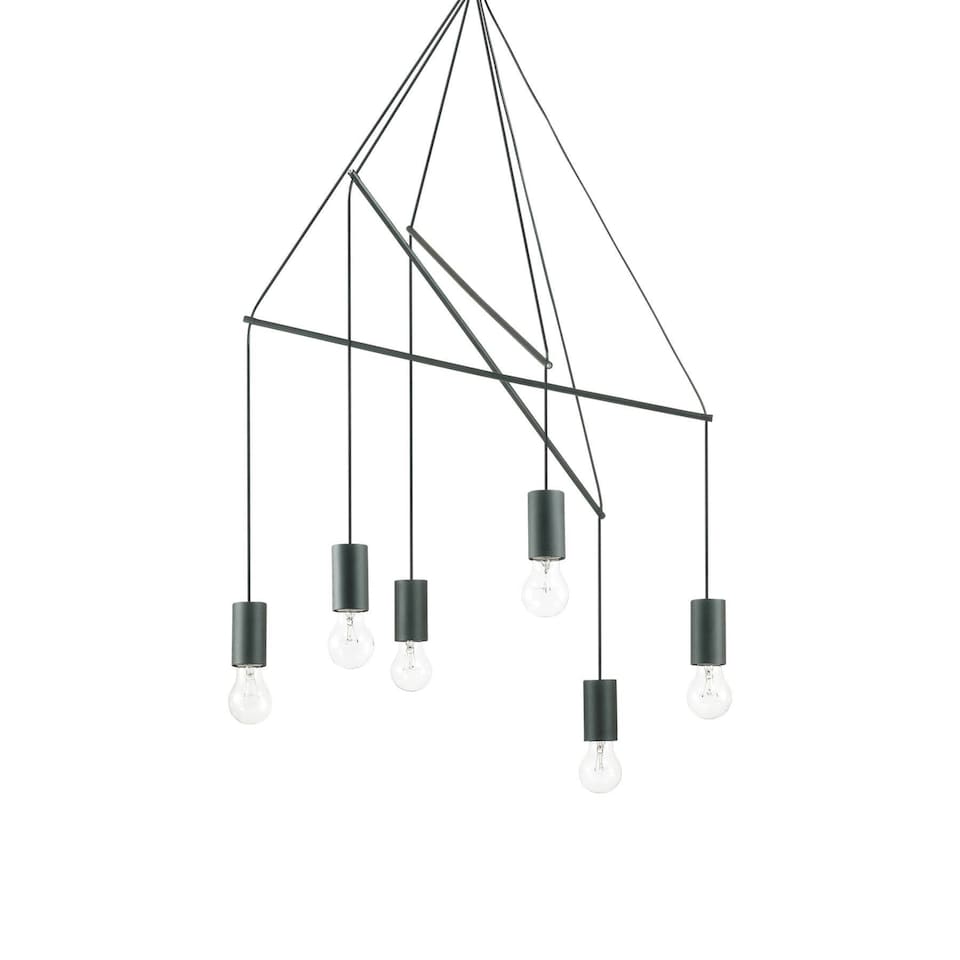 Pop 6 Light Cluster Ceiling Pendant Black