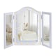 image 1 of HOMCOM Lighted Tri-Fold Vanity Mirror Large Cosmetic Mirror w/ LED Lights White
