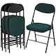 image 1 of HOMCOM Folding Chairs Set of 4 with Cushioned Seat, Steel Frame, Teal | Green | Teal green | One Size