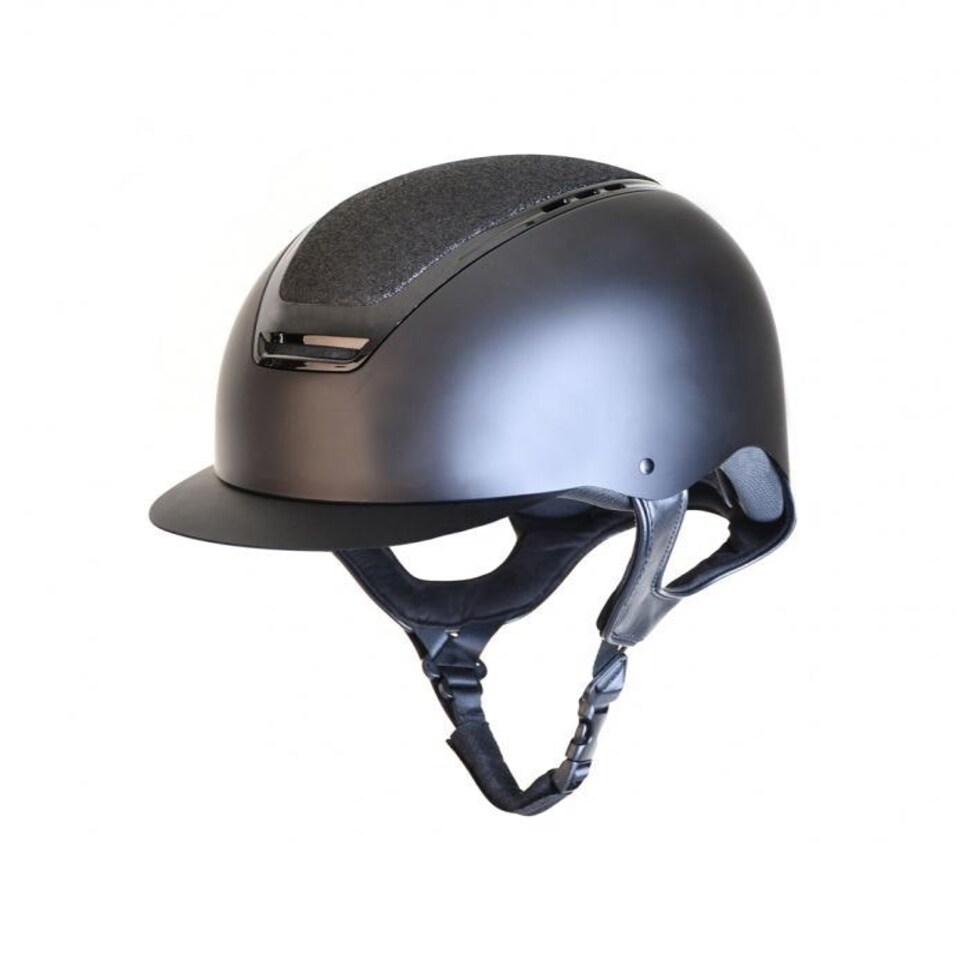 image 1 of Rhinegold Pro Carbon Riding Hat Blue | Size: Size 6 3/8
Colour: Navy/Glitter