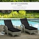 image 3 of Outsunny Set of 2 Sun Lounger Cushions, Replacement Cushions 