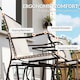 image 8 of Outsunny Double Glider Companion Rocking Chairs Loveseat Garden Table Beige