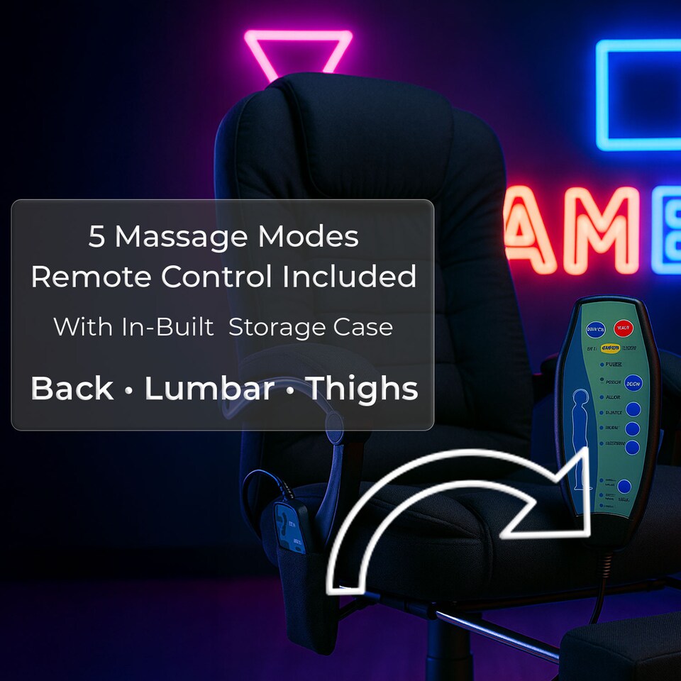 image 1 of Neo Office Chair Brown Faux Leather with Massage Function & Footrest | Brown