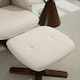 image 6 of HOMCOM Swivel Recliner Chair with Footstool and Wooden Base, Beige Cream