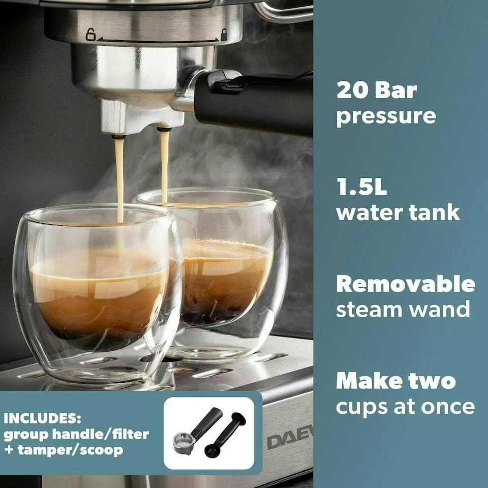 image 1 of Daewoo Espresso Coffee Machine with Steam Wand